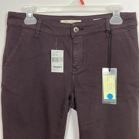 Mavi Selina Mid Rise Chino in wine twill - Picture 5 of 14
